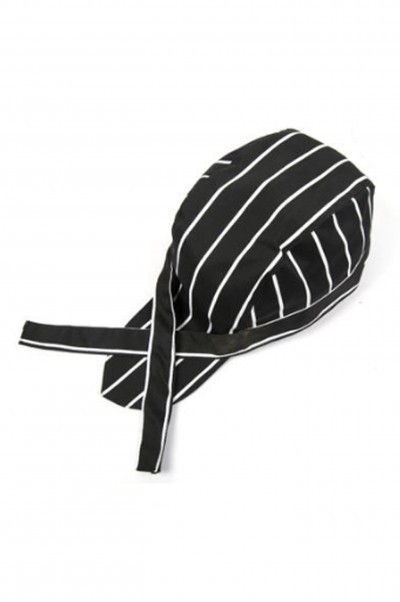 CHFH-005 custom-made chef work pirate hat restaurant coffee shop waiter hat ribbon hat hotel kitchen scarf back view